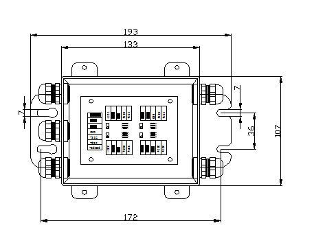 Waterproof junction box LZXL-J04 aluminum/steel.